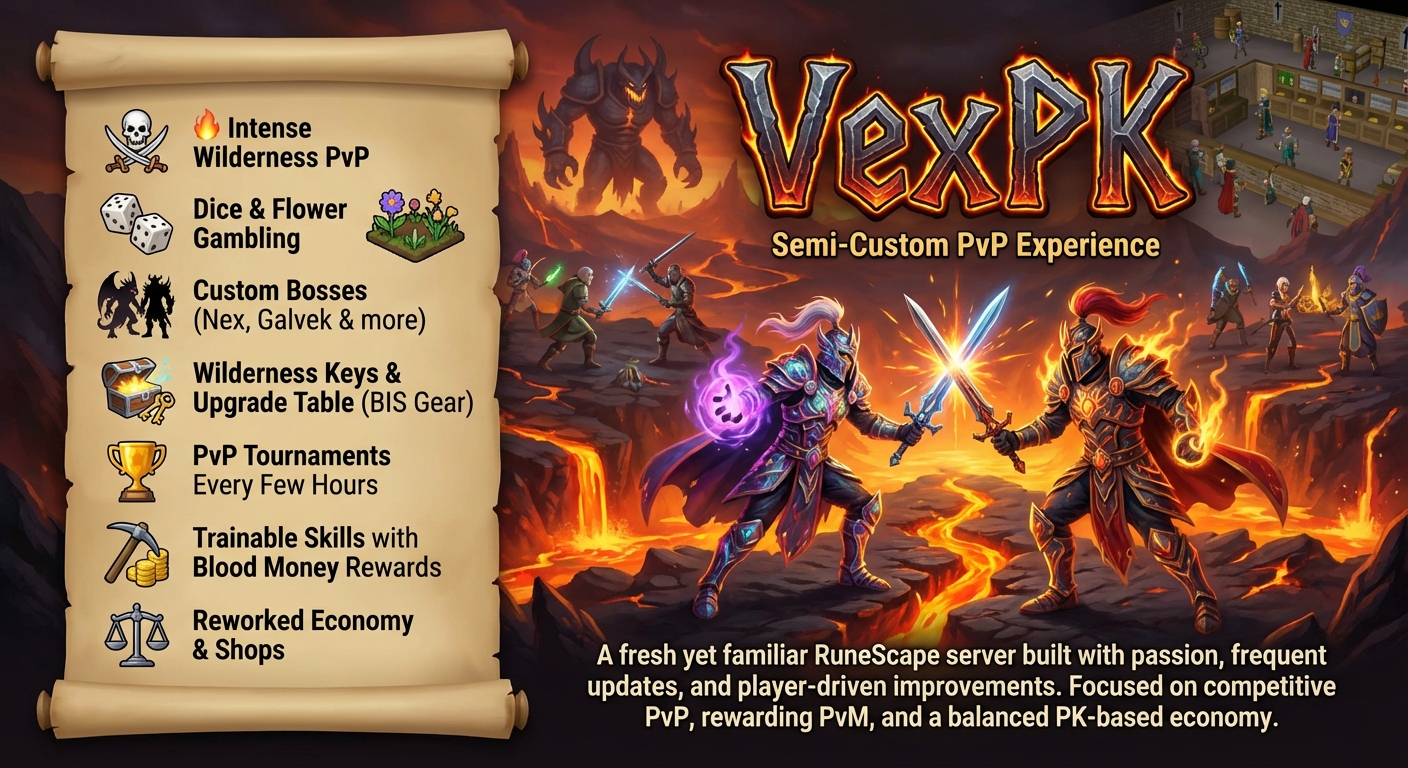 VexPk – Ultimate PvP RuneScape Private Server VexPk – Ultimate PvP RuneScape Private Server